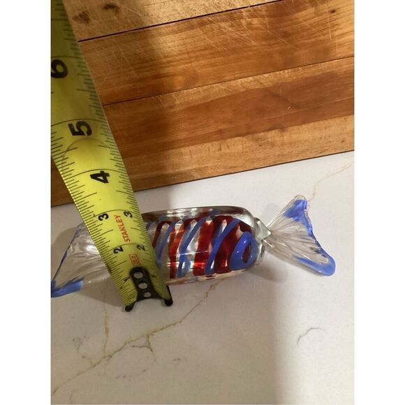 Italian Hand Blown Murano Candy Wrapper Paperweight 1970s Art Glass - Picture 7 of 7
